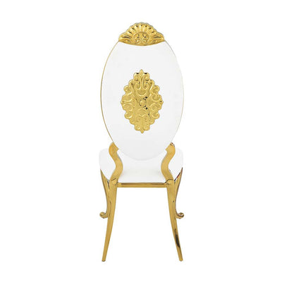 Fallon - Side Chair (Set of 2) - White PU & Mirroed Gold Finish - Grand Furniture GA