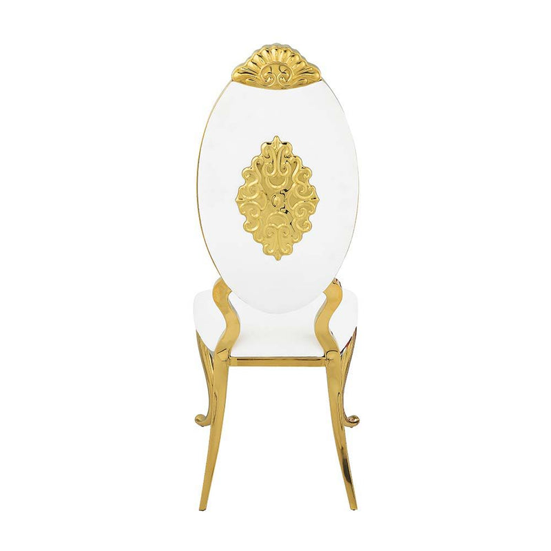 Fallon - Side Chair (Set of 2) - White PU & Mirroed Gold Finish - Grand Furniture GA