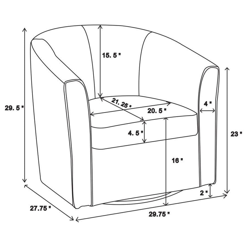 Turner - Upholstered Barrel Back Swivel Chair