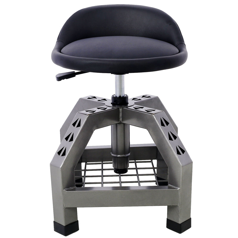 Pneumatic 360 Degree Swivel Stool, Mechanics Rolling Creeper Seat, Heavy Duty Rolling Mechanics Stool, Shop Stool With Casters