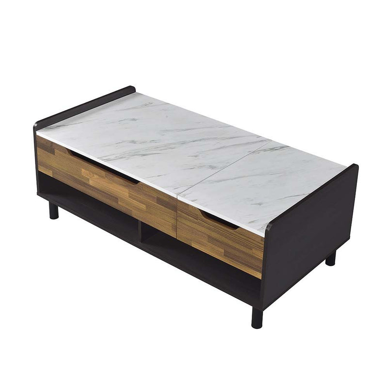 Axel - Coffee Table - Marble, Walnut & Black Finish - Grand Furniture GA