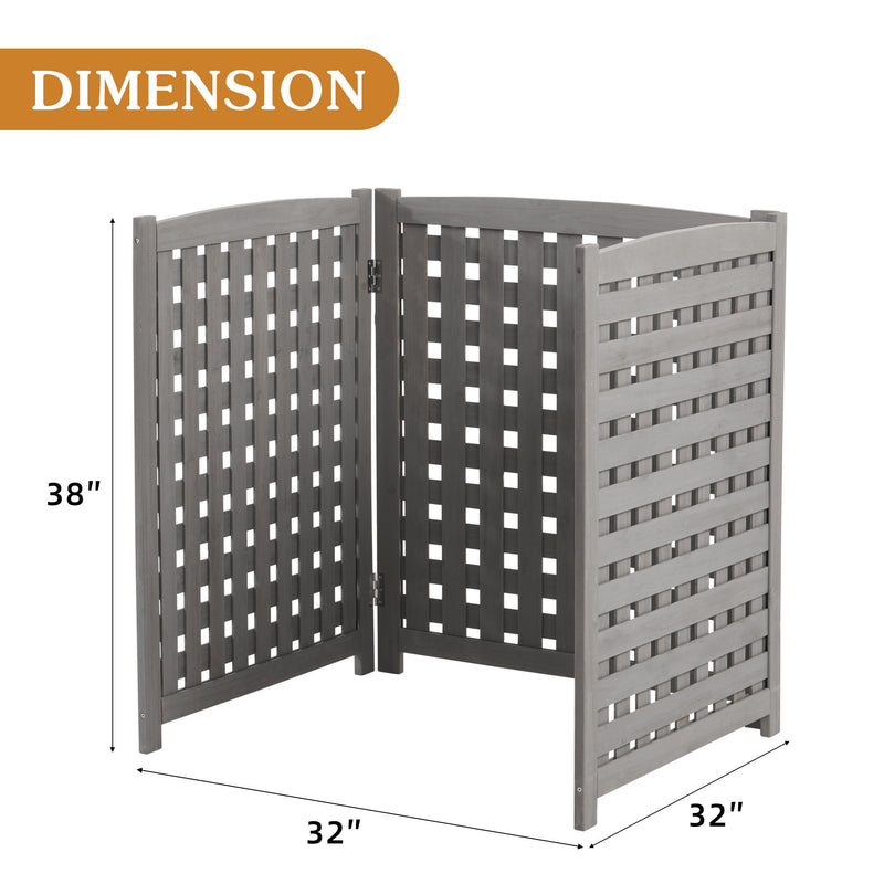 Air Conditioner Fence Screen Outside, Cedar Privacy Fence 3 Panels To Hide Ac & Trash Enclosure