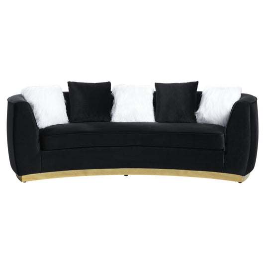 Achelle - Sofa - Black Velvet - Grand Furniture GA