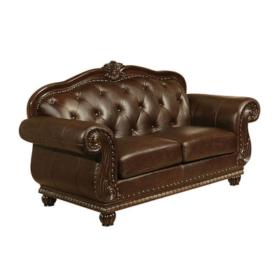 Anondale - Loveseat - Espresso Top Grain Leather Match - Grand Furniture GA