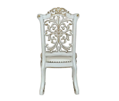 Vendom - Side Chair (Set of 2) - PU & Antique Pearl Finish - 48" - Grand Furniture GA