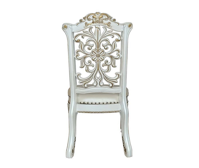 Vendom - Side Chair (Set of 2) - PU & Antique Pearl Finish - 48" - Grand Furniture GA