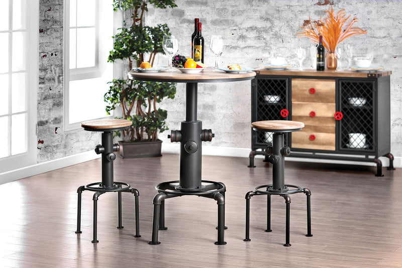 Foskey - Bar Table - Antique Black / Natural Tone - Grand Furniture GA