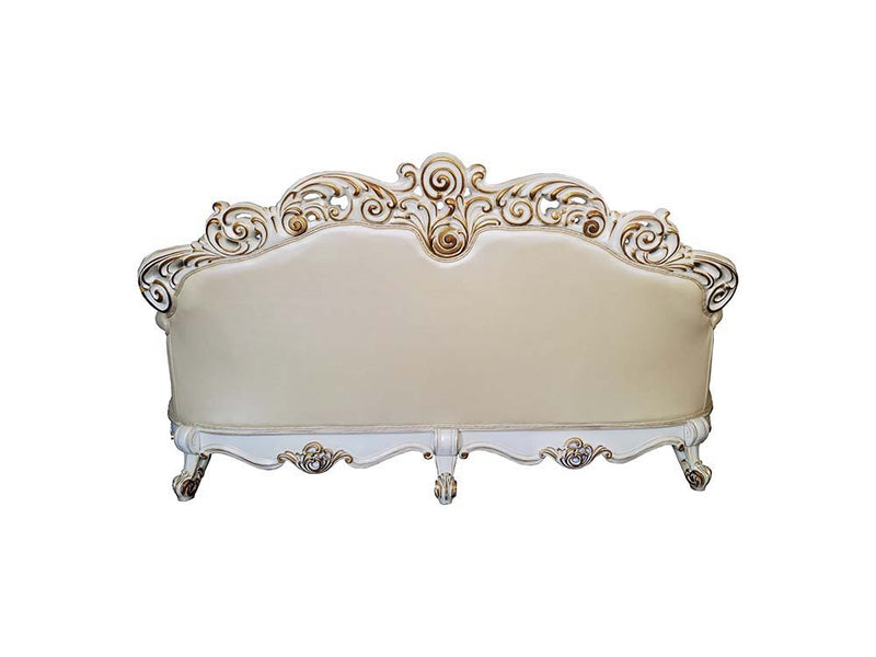 Vendom - Sofa - Champagne PU & Antique Pearl Finsih - Grand Furniture GA