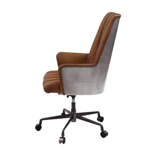 Salvol - Office Chair - Sahara Leather & Aluminum - Grand Furniture GA