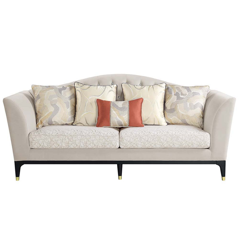 Tayden - Sofa - Beige Velvet - Grand Furniture GA