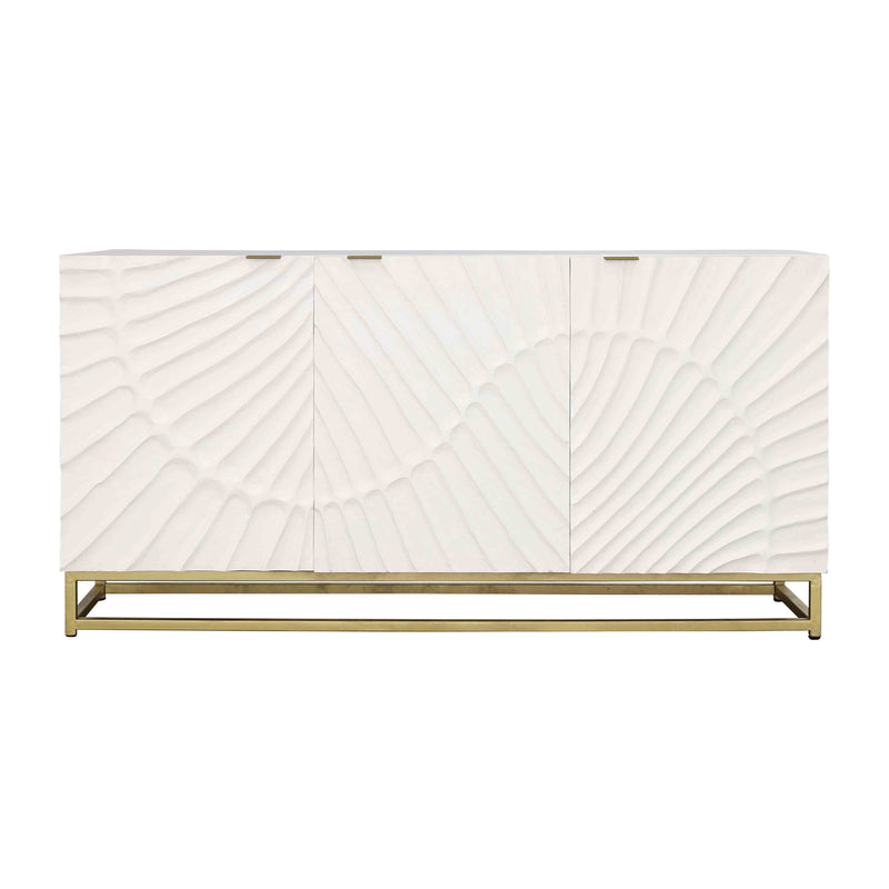 Fallow - Three Door Credenza - White / Gold