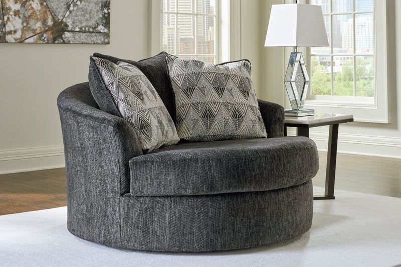 Biddeford - Shadow - Oversized Swivel Accent Chair