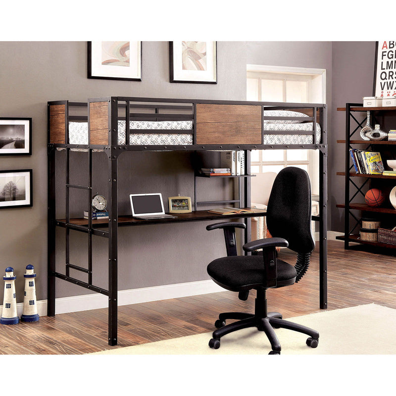 Clapton - Twin Bed With Workstation - Black - Grand Furniture GA