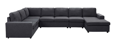 Hayden - Linen 7 Seat Reversible Modular Sectional Sofa Chaise