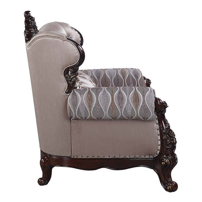 Benbek - Loveseat - Fabric & Antique Oak Finish - Grand Furniture GA