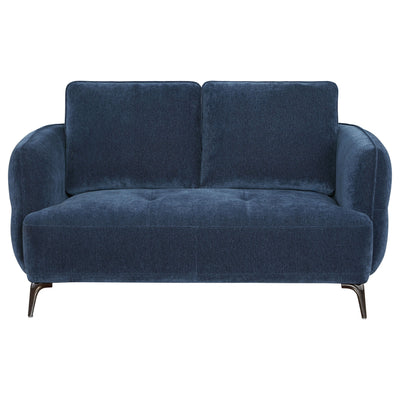 Lively - Chenille Upholstered Modern Track Arm Loveseat - Blue