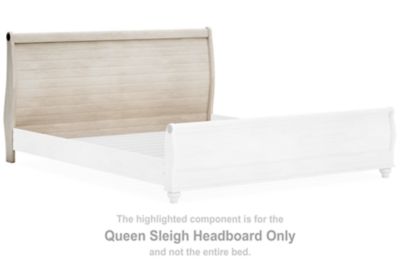 Willowton - Whitewash - Queen Sleigh Headboard with Faux Plank Design