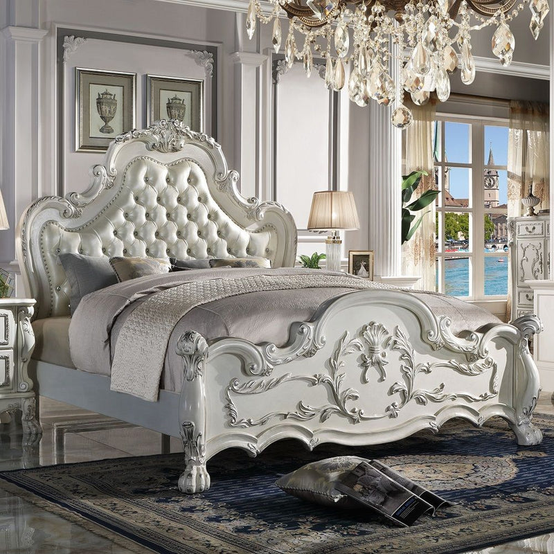 Dresden - Queen Upholstered Bed - Bone White Finish - Grand Furniture GA