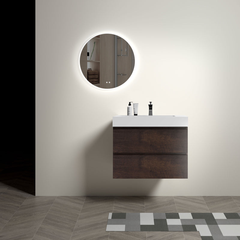 Alice - Bathroom Vanity Wall Mounted With Sink, Large Storage Floating Bathroom Vanity For Modern Bathroom, One-Piece Sink Basin Without Drain And Faucet