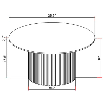 Rowena - Round Sintered Stone Coffee Table - White Faux Marble