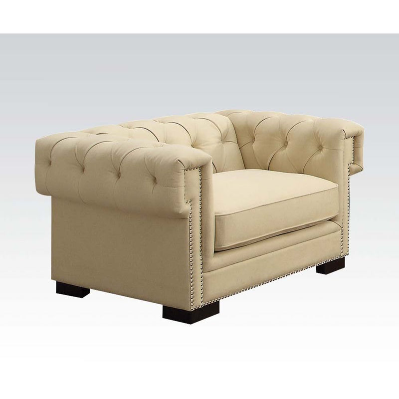 Eulalia - Chair - Cream Polished Velvet - Grand Furniture GA