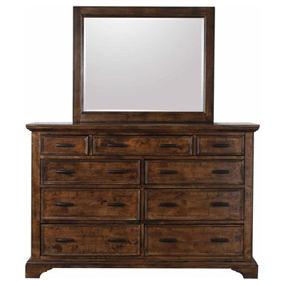 Elk Grove - 9-Drawer Dresser With Mirror - Vintage Bourbon