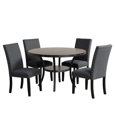 Crispin - Round Dining Table - Gray