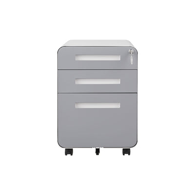 3 Drawer Mobile File Cabinet Under Desk Office, Simple Style Versatile Storage Cabinet For Legal / Letter / A4 Files, 5 Wheel Design Anti-Tilting Cold Rolled Steel Waterproof Moisture-Proof