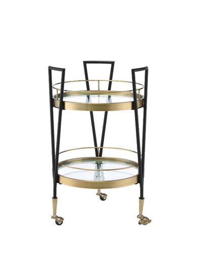 Vries - Serving Cart - Black & Gold Finish - Grand Furniture GA