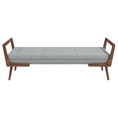 Cora - Mid-Century Modern Gray Bench - Gray