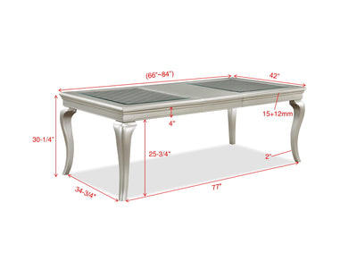 Caldwell - Dining Table (18 Leaf) - Silver - Grand Furniture GA