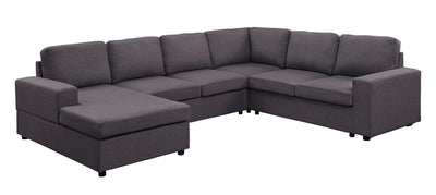 Warren - Linen 6 Seat Reversible Modular Sectional Sofa Chaise