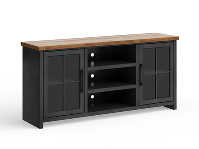 Essex - 67" TV Stand Console For TVs Up To 80" - Black And Whiskey