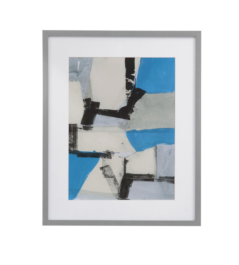 Patch Of Blue - II Framed Print - Blue / Pearl Silver