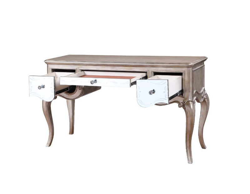 Esteban - Vanity Desk - Mirrored & Antique Champagne Finish - Grand Furniture GA