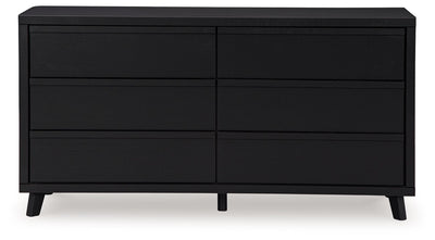 Danziar - Black - Six Drawer Dresser