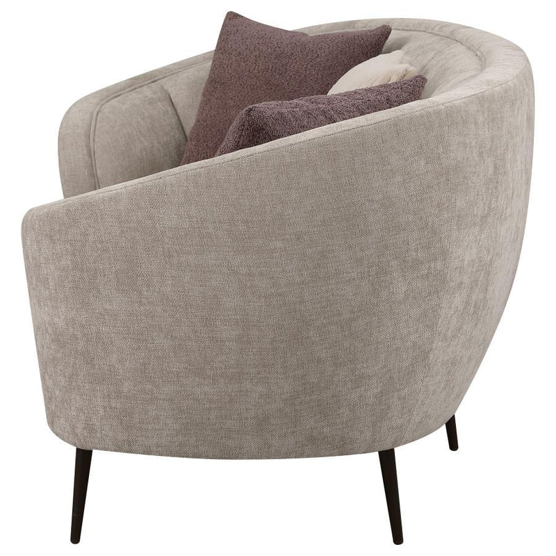 Ellorie - Upholstered Channel Back Curved Sofa - Beige