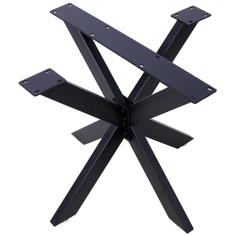 Spider Shaped Steel Table Legs, Metal Dining Table Frame, Heavy Duty Box Section Table Base - Black