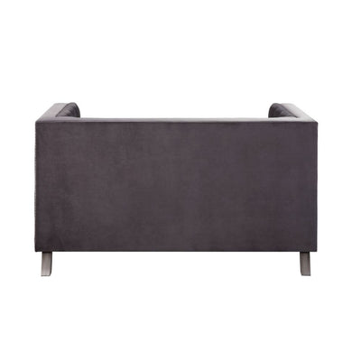 Hegio - Loveseat - Gray Velvet - Grand Furniture GA