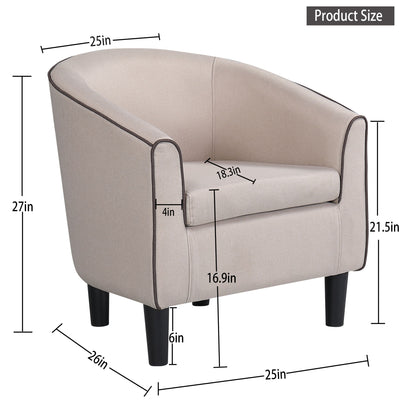 Accent Chair, Modern Accent Arm Chair, Suit For Living Room Bedroom Small Spaces Apartment Office - Beige