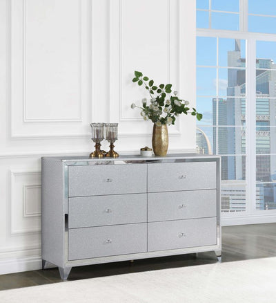 Larue - 6-Drawer Dresser - Silver