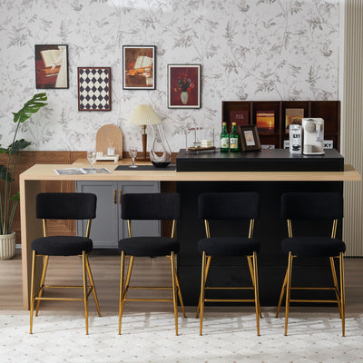 Modern Teddy Fabric Upholstered Bar Stools