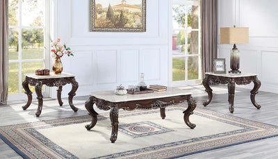 Benbek - Coffee Table - Marble & Antique Oak Finish - Grand Furniture GA