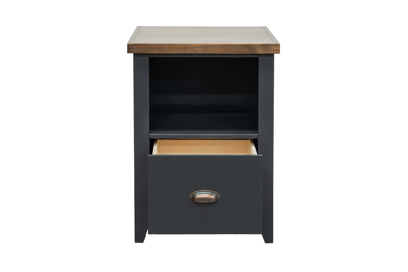 Essex - 22" 1-Drawer File - Black And Whiskey