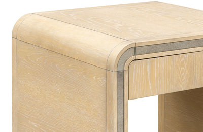 Damone - End Table - Cerused White Oak