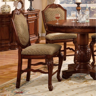 Chateau De Ville - Counter Height Chair (Set of 2) - Fabric & Cherry - Grand Furniture GA