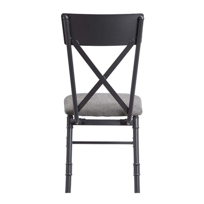 Edina - Side Chair (Set of 2) - Gray Fabric, Oak & Sandy Black Finish - Grand Furniture GA