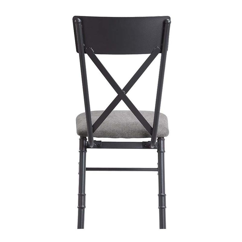 Edina - Side Chair (Set of 2) - Gray Fabric, Oak & Sandy Black Finish - Grand Furniture GA