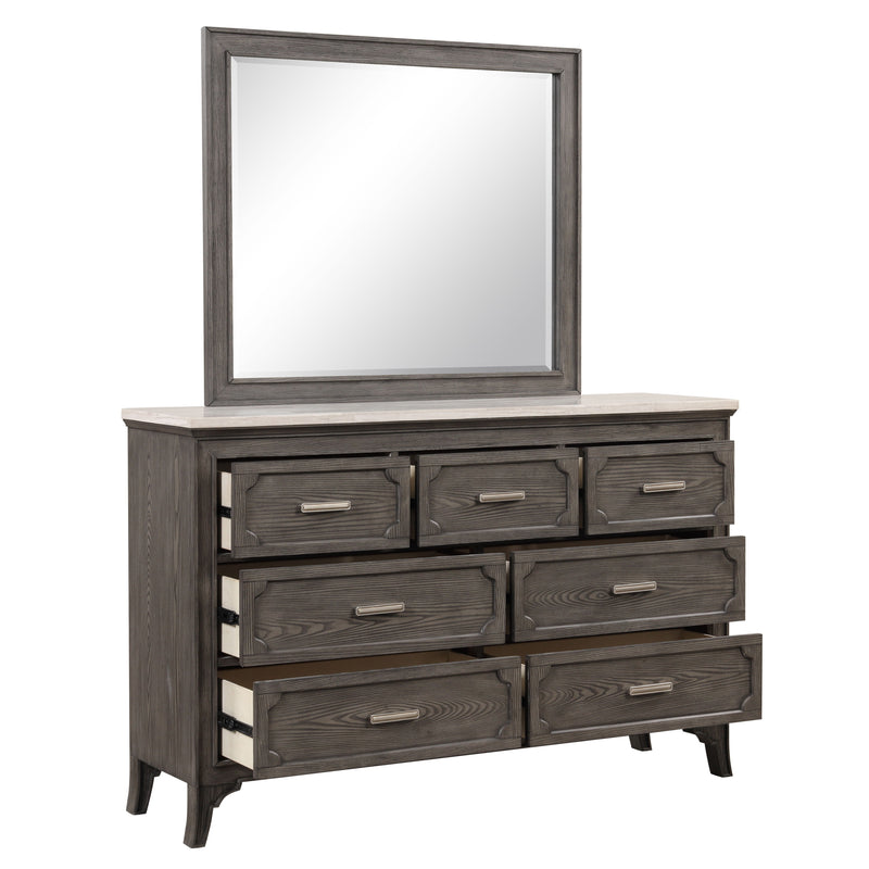 Lisbon - 2 Piece Dresser & Mirror Set - Gray