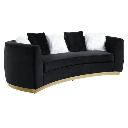 Achelle - Sofa - Black Velvet - Grand Furniture GA